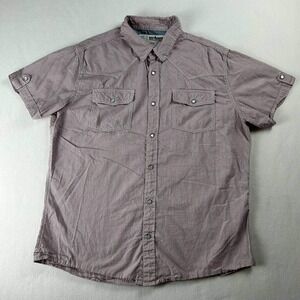 Urban Pipeline Button Up Shirt Men M Multicolor Plaid Western Pearl Snap Cotton